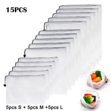 Load image into Gallery viewer, Reusable Vegetable Fruit Mesh Produce Bags Washable Eco Friendly Bags for Grocery Shopping Storage Toys Sundries