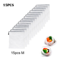 Load image into Gallery viewer, Reusable Vegetable Fruit Mesh Produce Bags Washable Eco Friendly Bags for Grocery Shopping Storage Toys Sundries