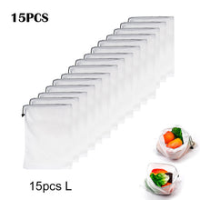 Load image into Gallery viewer, Reusable Vegetable Fruit Mesh Produce Bags Washable Eco Friendly Bags for Grocery Shopping Storage Toys Sundries