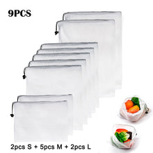 Load image into Gallery viewer, Reusable Vegetable Fruit Mesh Produce Bags Washable Eco Friendly Bags for Grocery Shopping Storage Toys Sundries